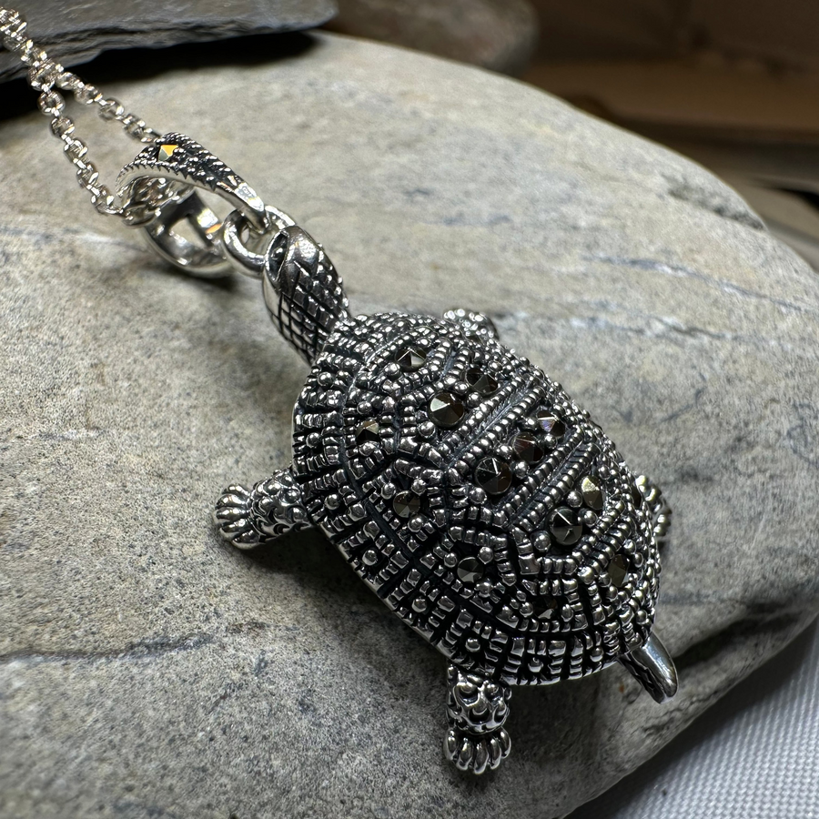 Esme Marcasite Turtle Necklace