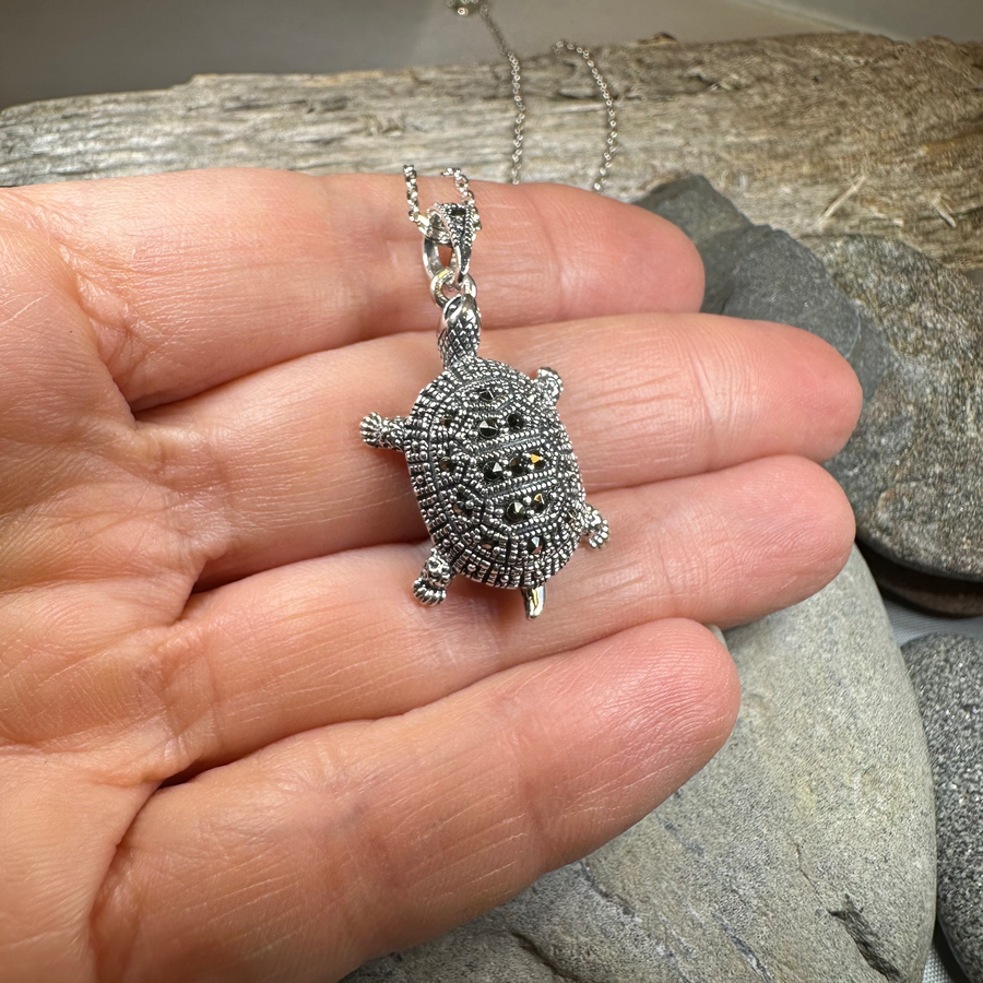 Esme Marcasite Turtle Necklace
