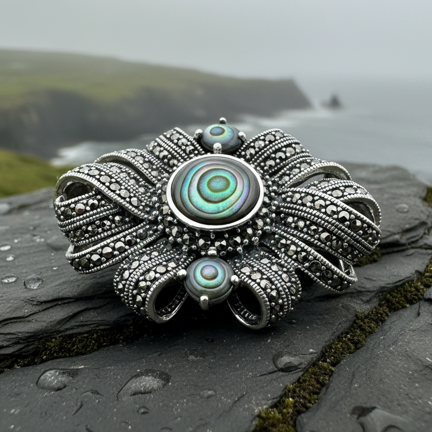 Eula Celtic Knot Brooch in Sterling Silver