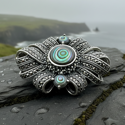 Eula Celtic Knot Brooch in Sterling Silver