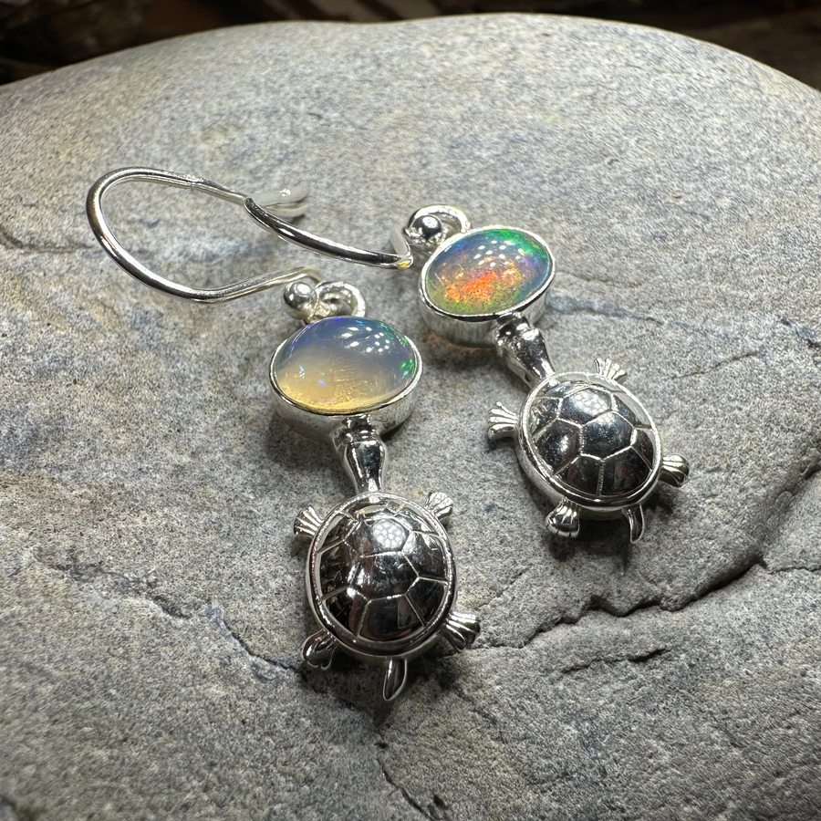 Turtle Opal Earrings