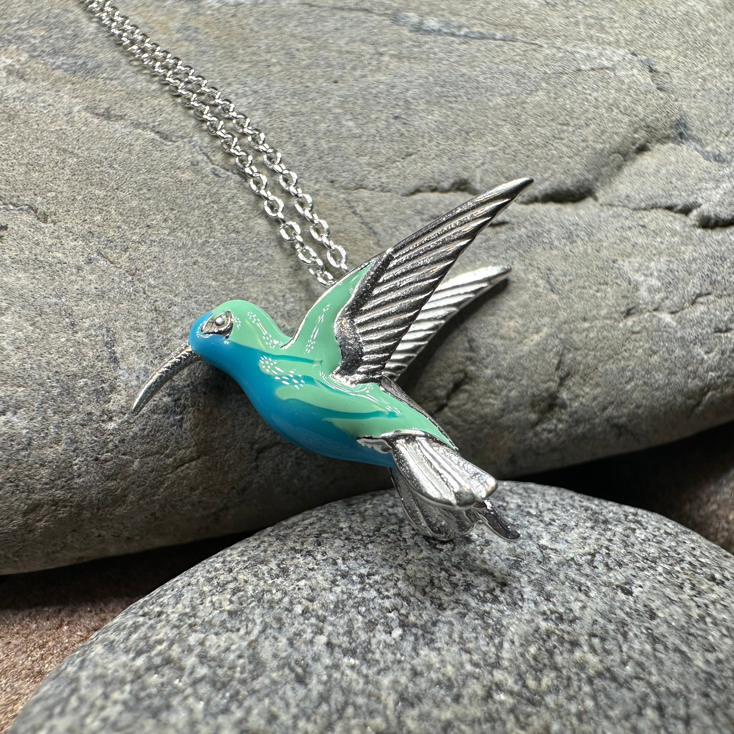 Colibrì Hummingbird Necklace in Sterling Silver