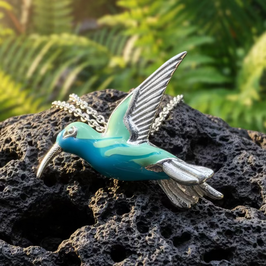 Colibrì Hummingbird Necklace in Sterling Silver