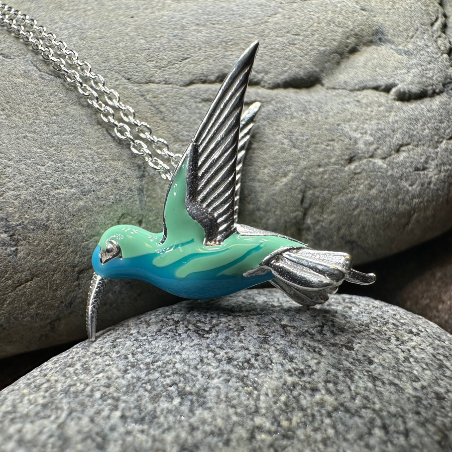 Colibrì Hummingbird Necklace in Sterling Silver