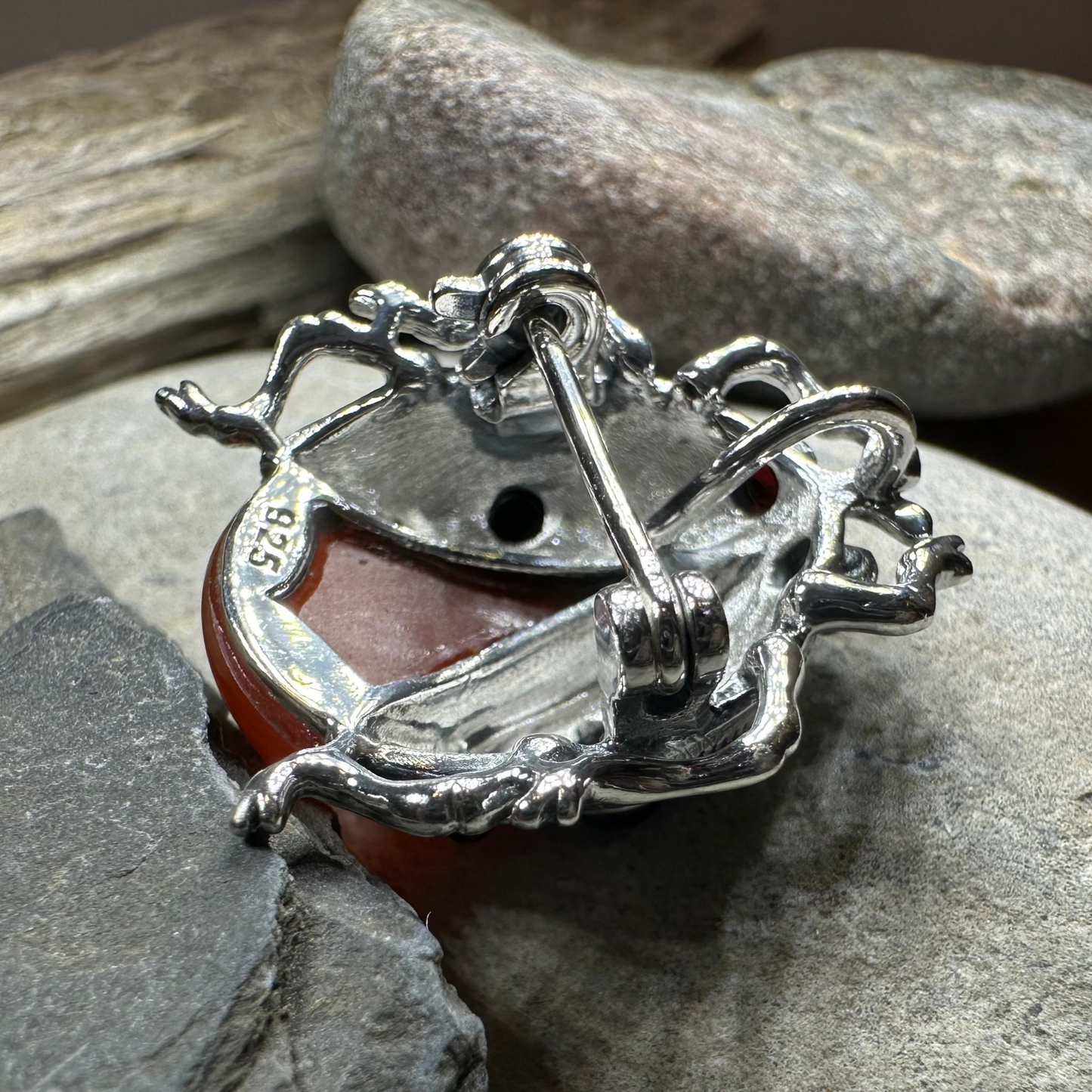 Lucky Ladybug Brooch in Sterling Silver