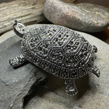Load image into Gallery viewer, Esme Marcasite Turtle Brooch
