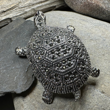 Load image into Gallery viewer, Esme Marcasite Turtle Brooch
