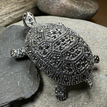Load image into Gallery viewer, Esme Marcasite Turtle Brooch
