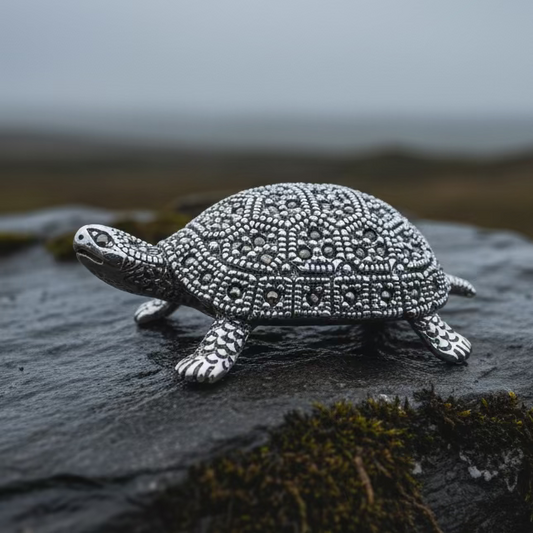 Esme Marcasite Turtle Brooch in Sterling Silver