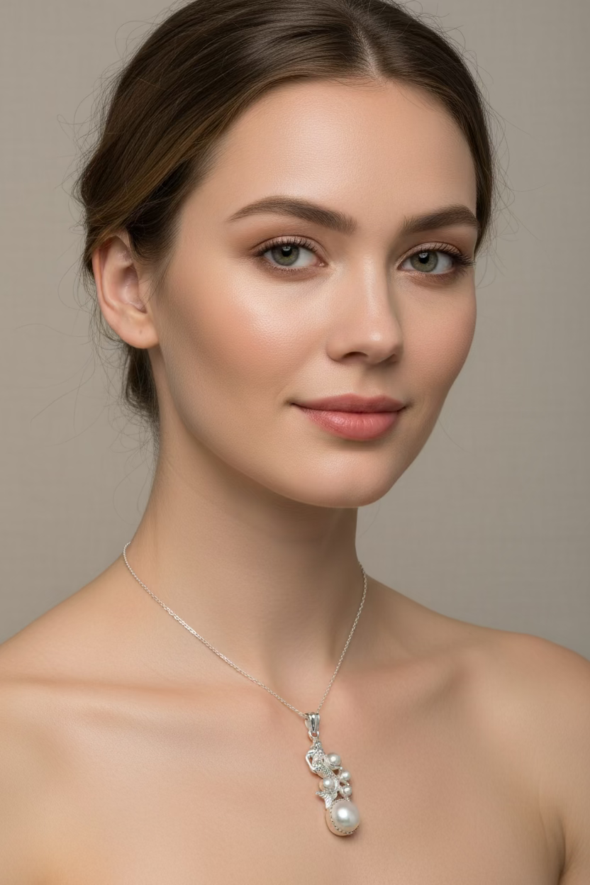 Marica Pearl Mermaid Necklace — view 3