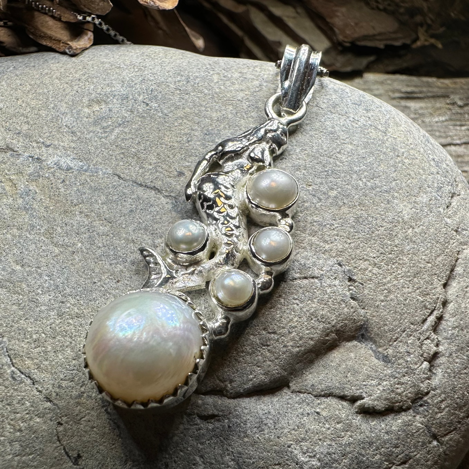 Marica Pearl Mermaid Necklace — view 4