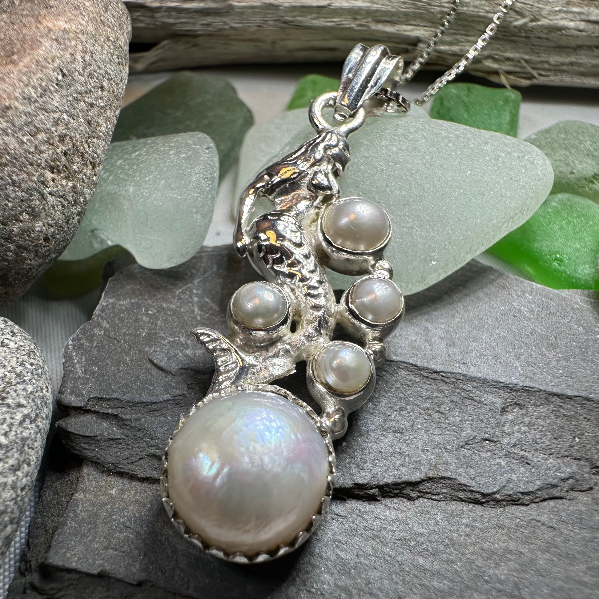 Marica Pearl Mermaid Necklace — view 6