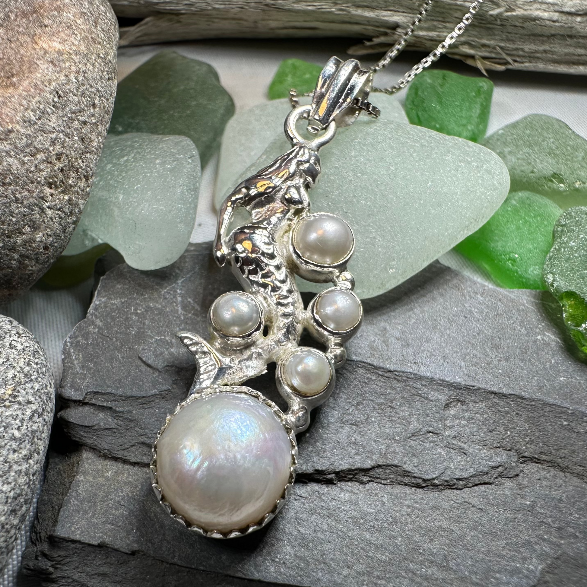 Marica Pearl Mermaid Necklace — view 2