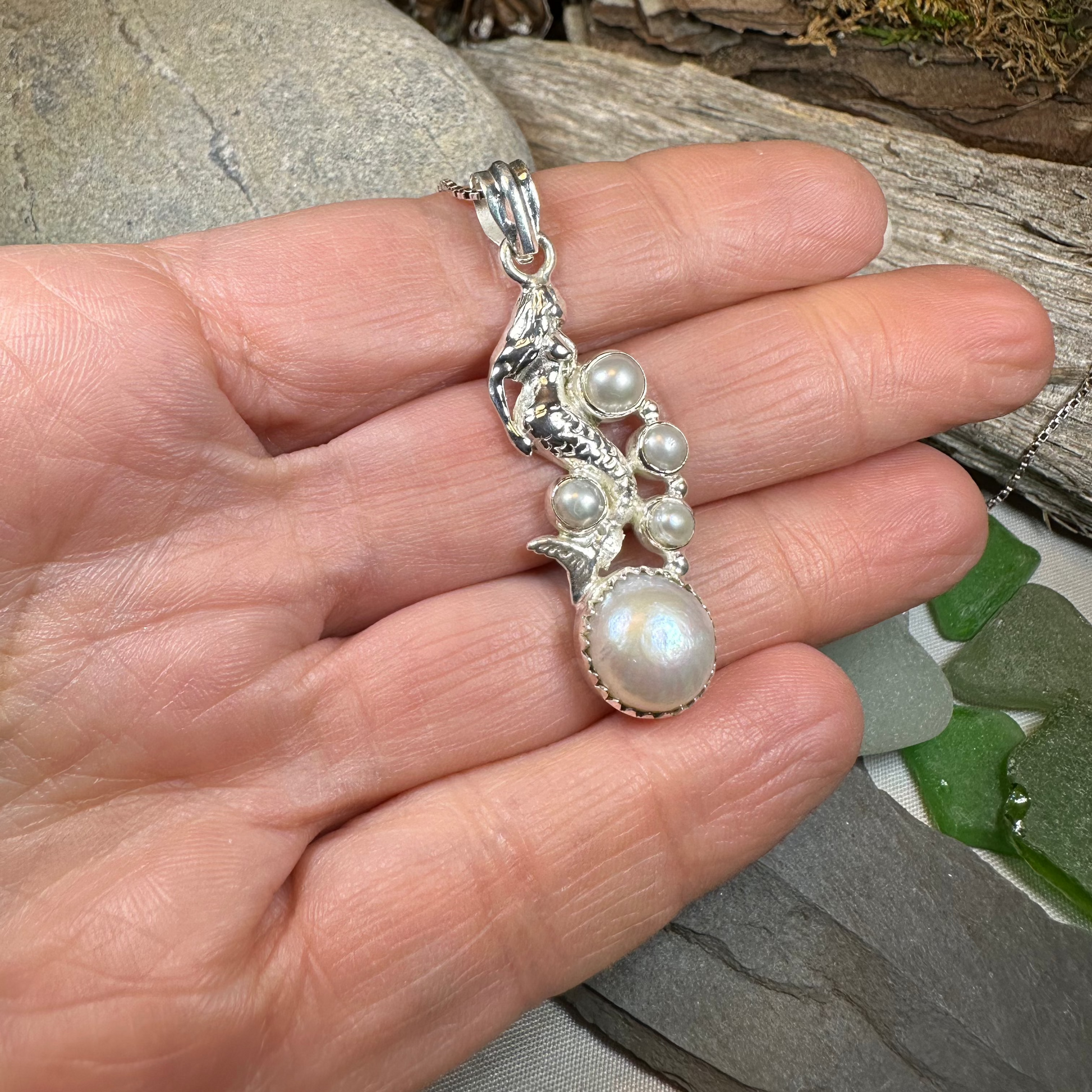 Marica Pearl Mermaid Necklace — view 5