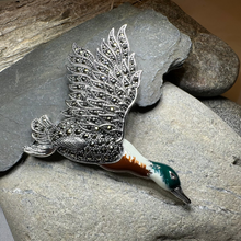 Load image into Gallery viewer, Mallard Duck Marcasite Brooch
