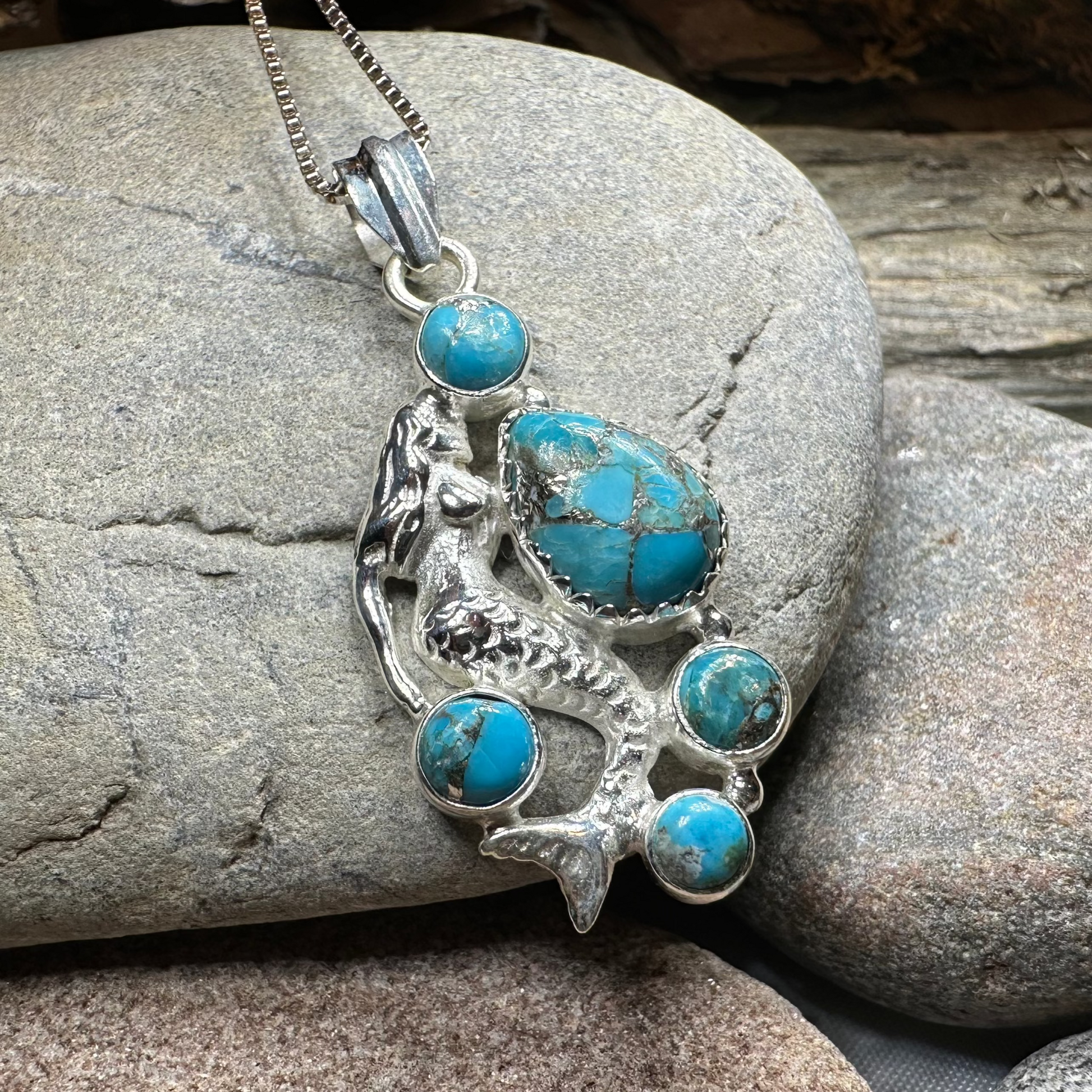 Ilayda Mermaid Turquoise Necklace — view 3