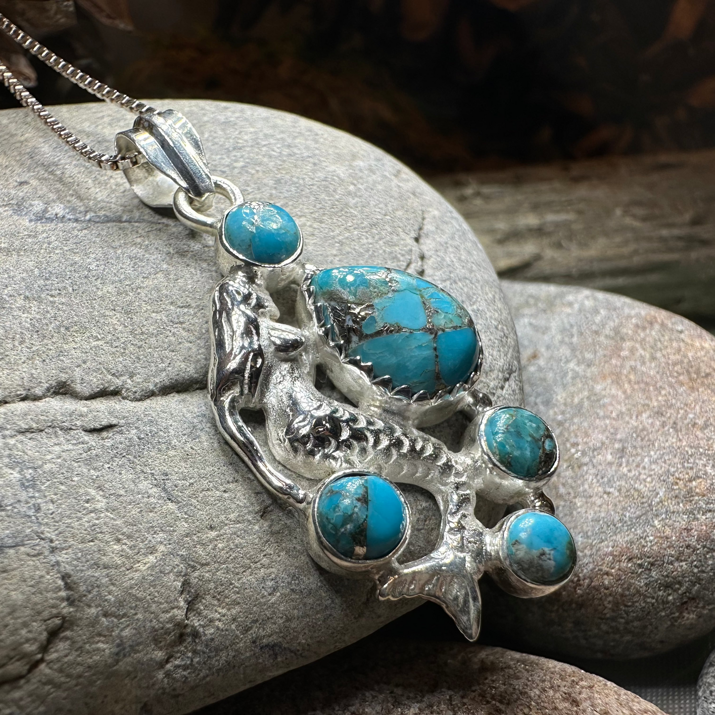 Ilayda Mermaid Turquoise Necklace — view 5