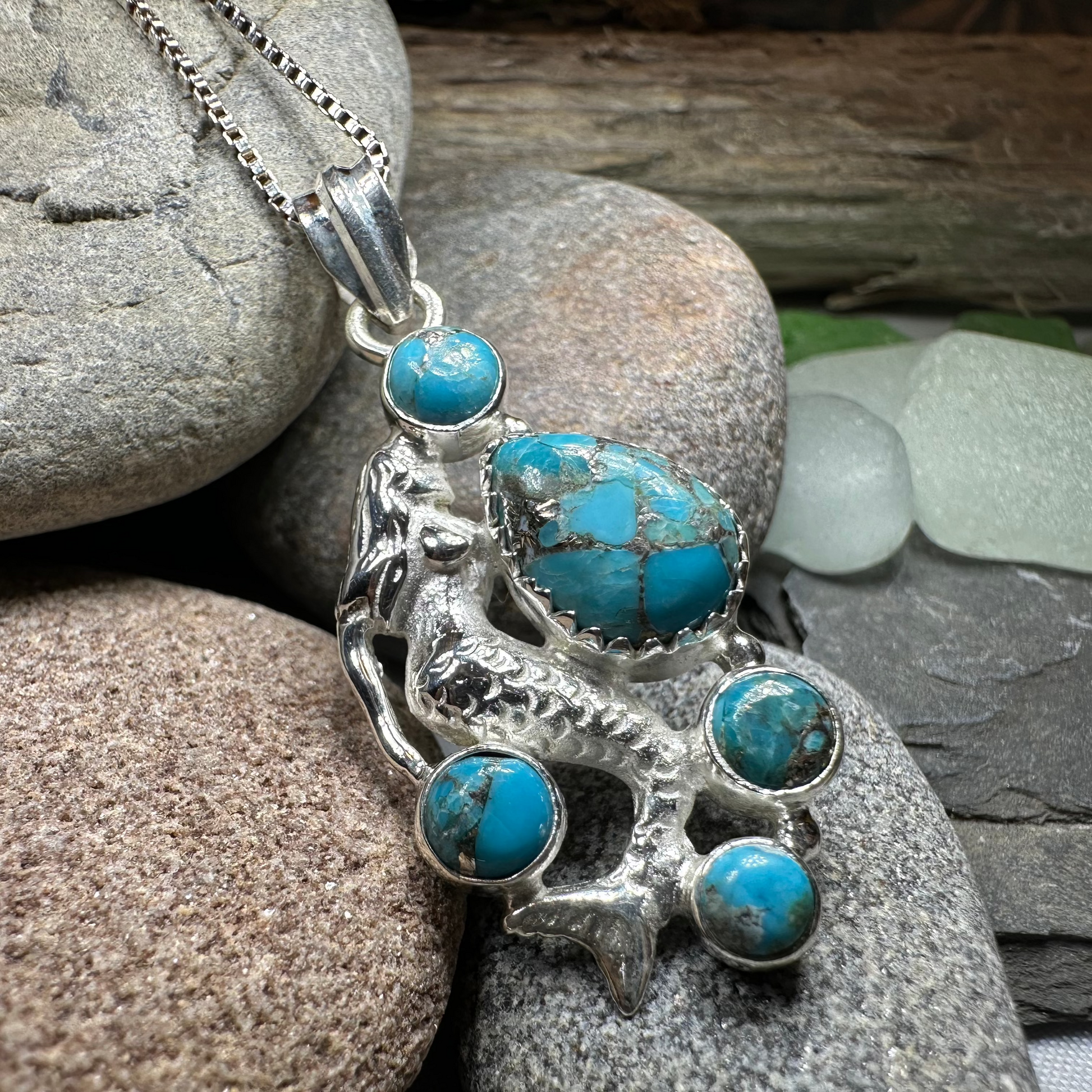 Ilayda Mermaid Turquoise Necklace — view 6