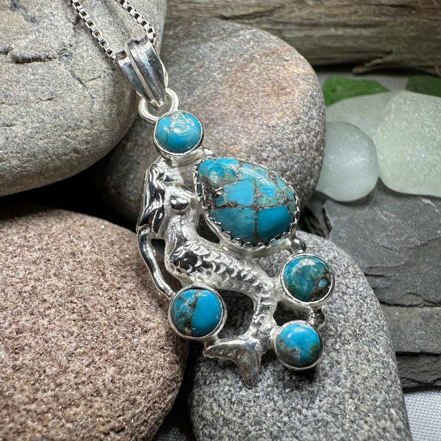 Ilayda Mermaid Turquoise Necklace — view 7