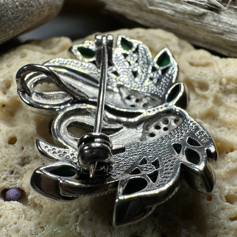 Load image into Gallery viewer, Children of Lir Marcasite Swan Brooch in Sterling Silver
