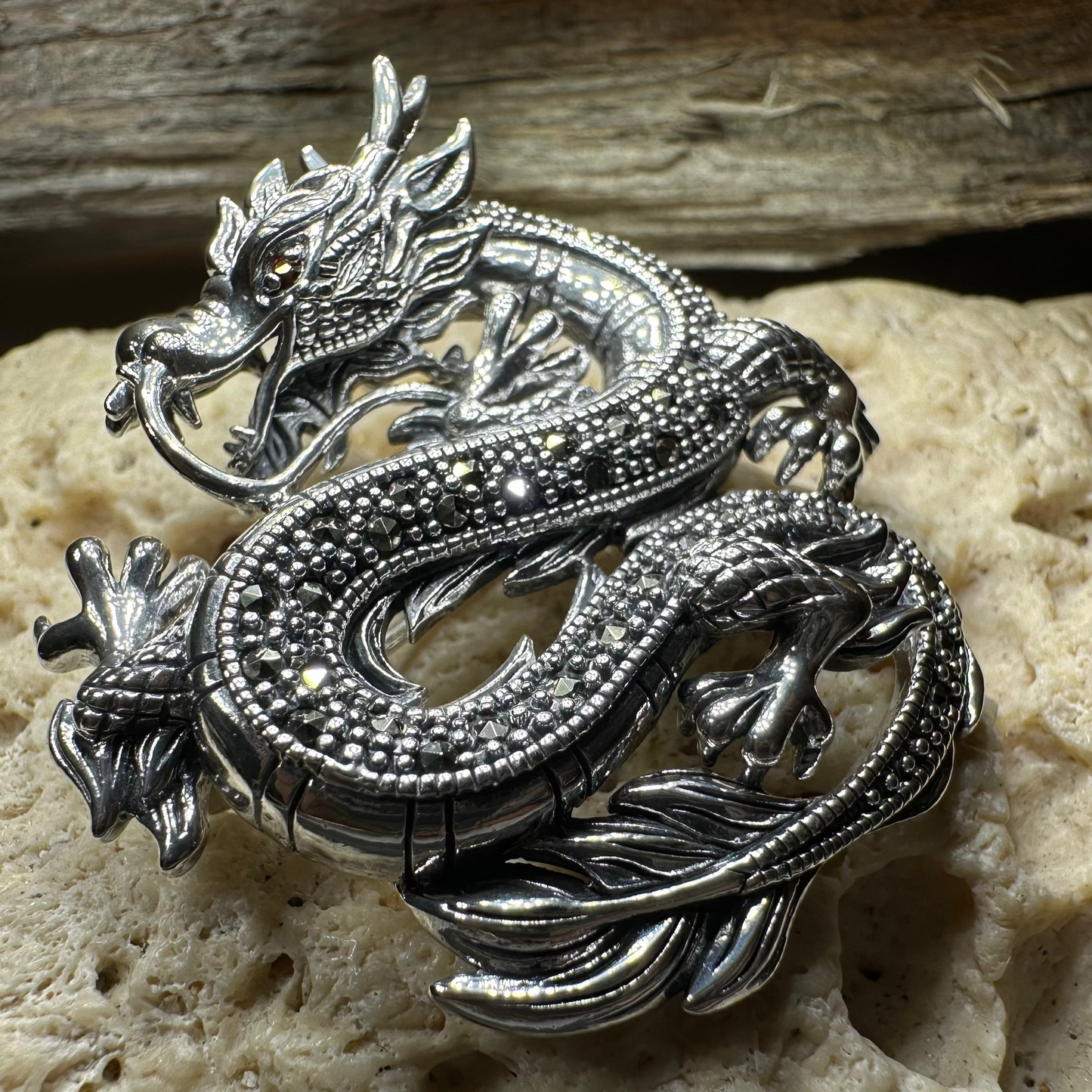 Dagahra Marcasite Dragon Brooch