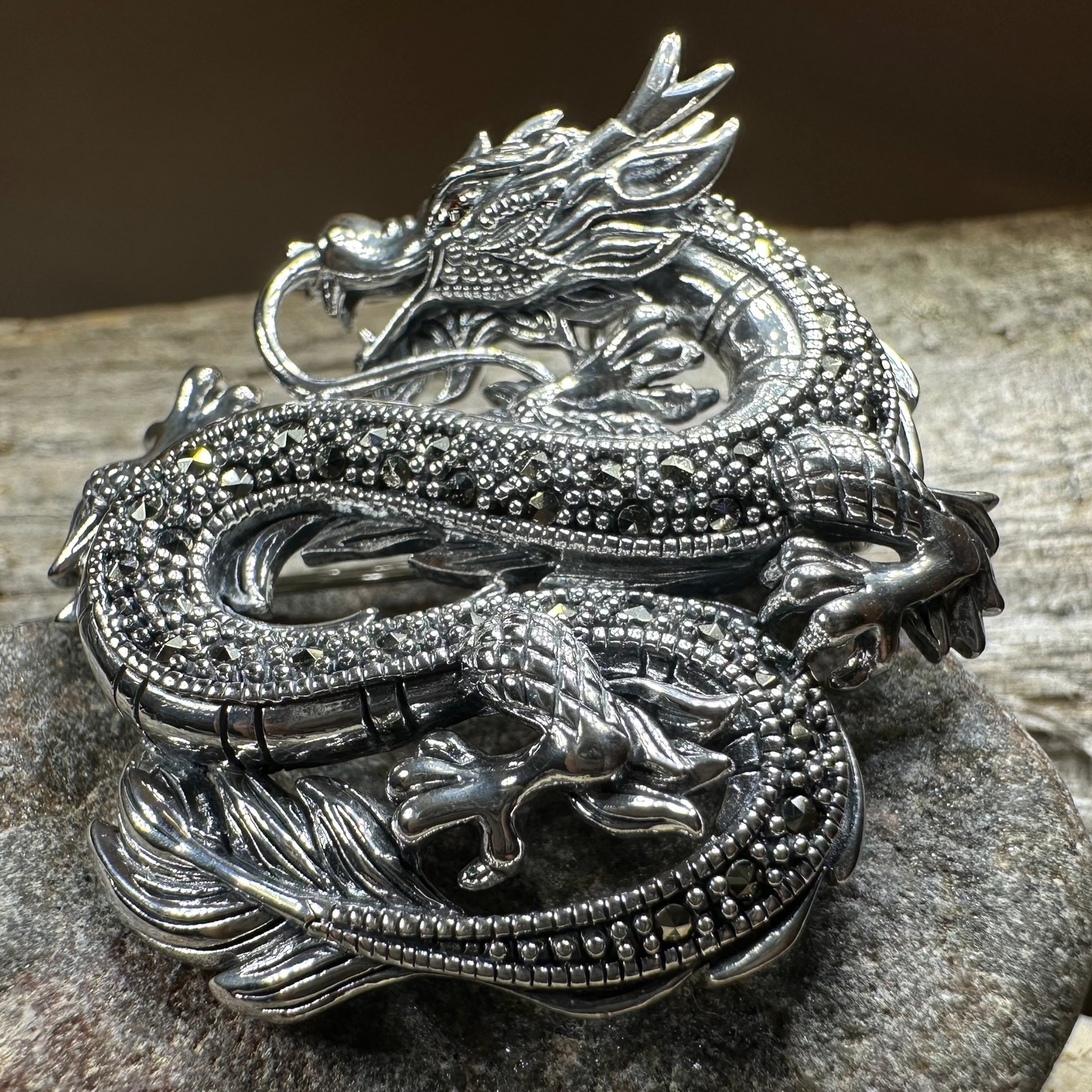 Dagahra Marcasite Dragon Brooch