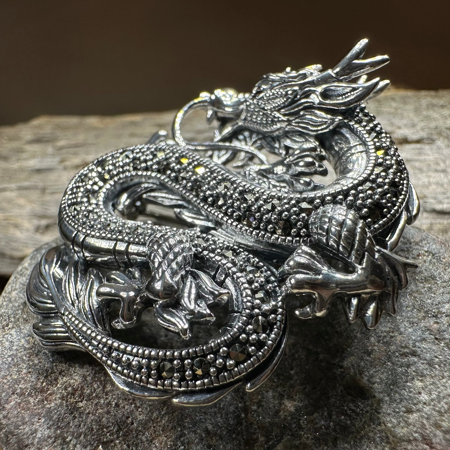 Dagahra Marcasite Dragon Brooch