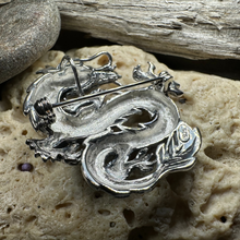 Load image into Gallery viewer, Dagahra Marcasite Dragon Brooch
