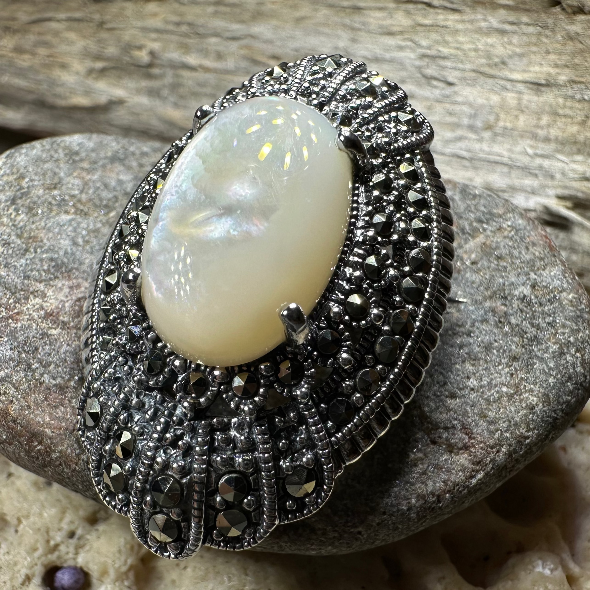 Antheia Celtic Marcasite Brooch — view 2