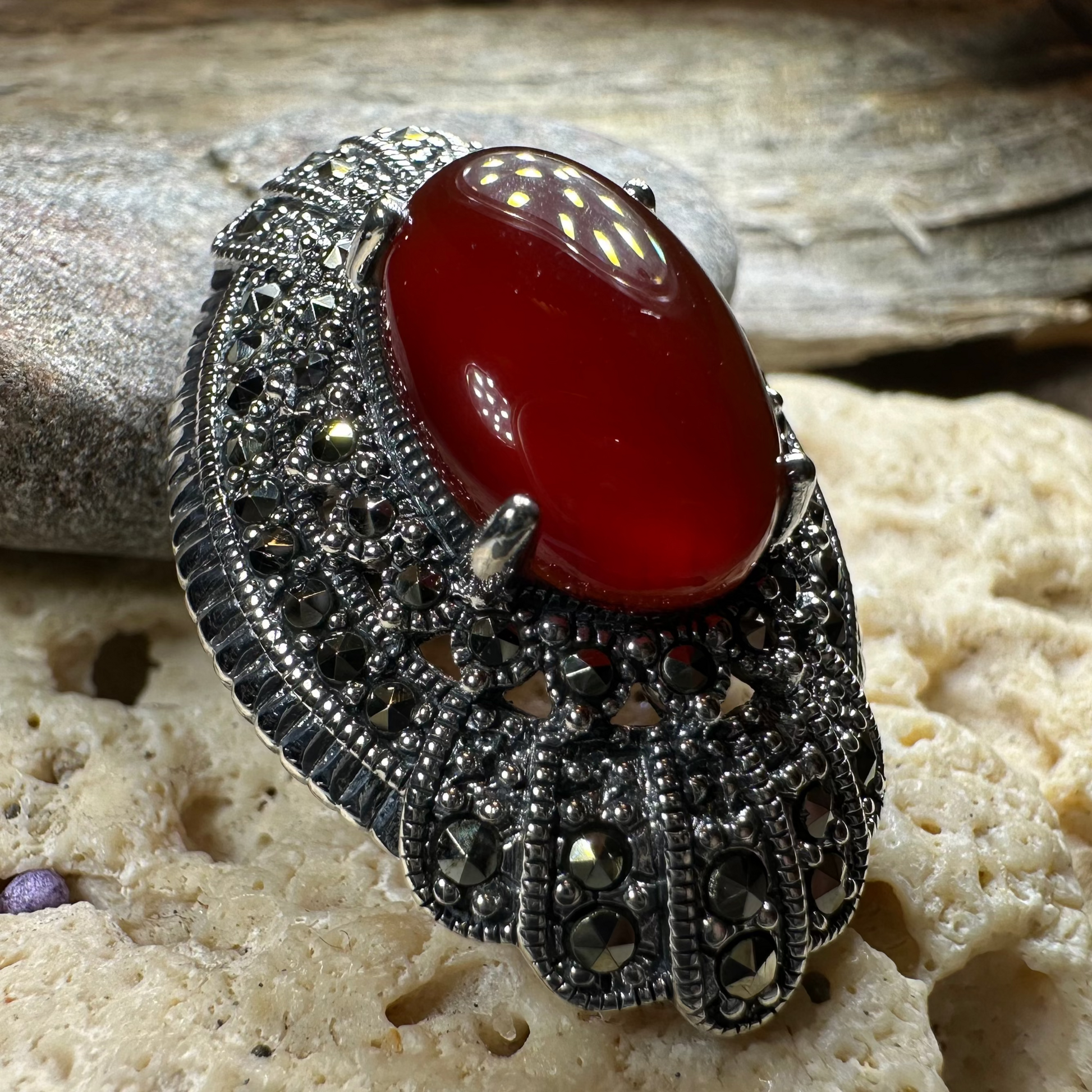 Antheia Celtic Marcasite Brooch — view 3