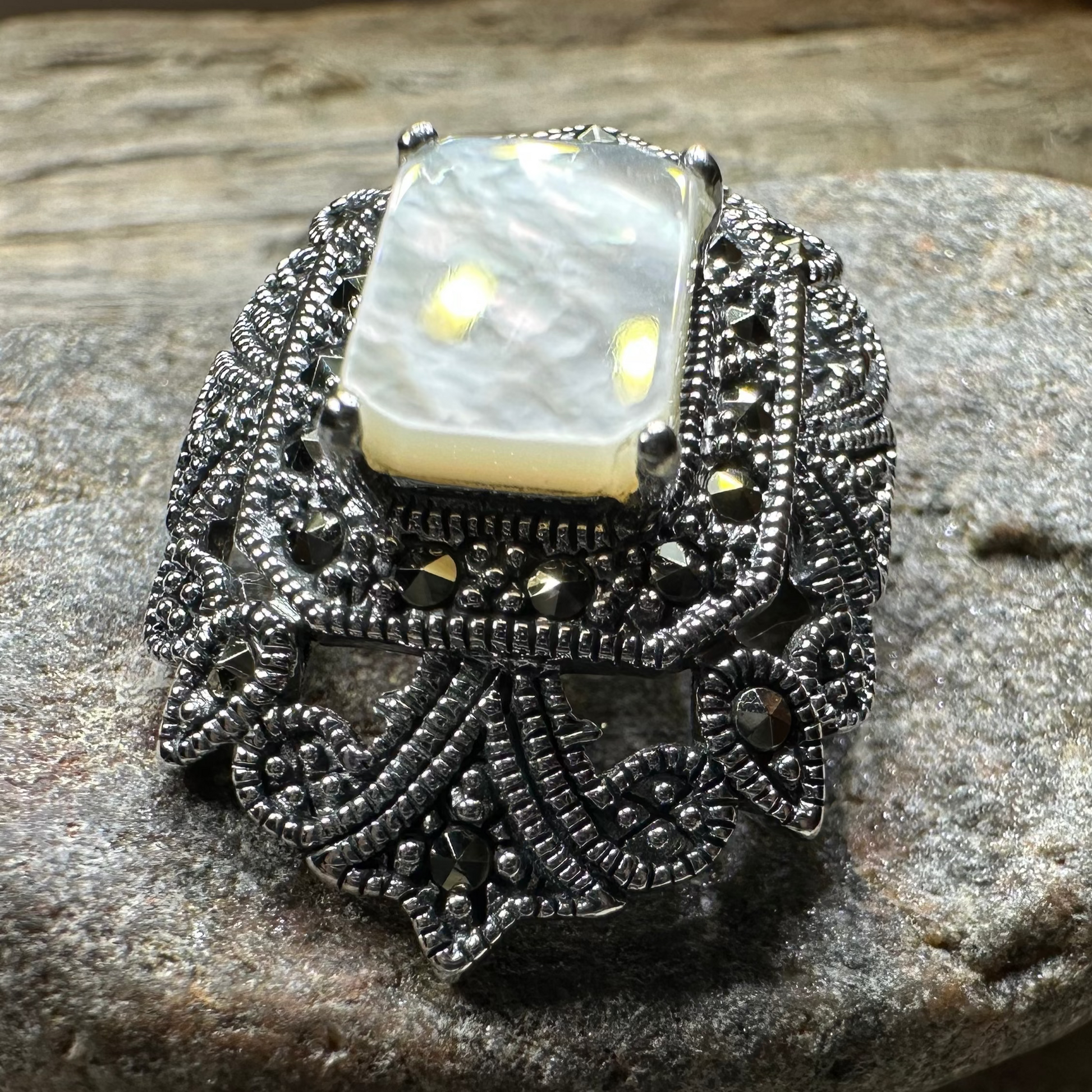 Cella Celtic Marcasite Brooch in Sterling Silver — view 6