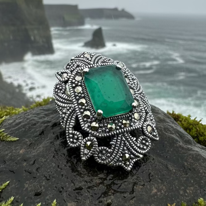 Cella Celtic Marcasite Brooch in Sterling Silver