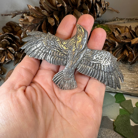 Load image into Gallery viewer, Eagle Pewter Hair Clip for Women
