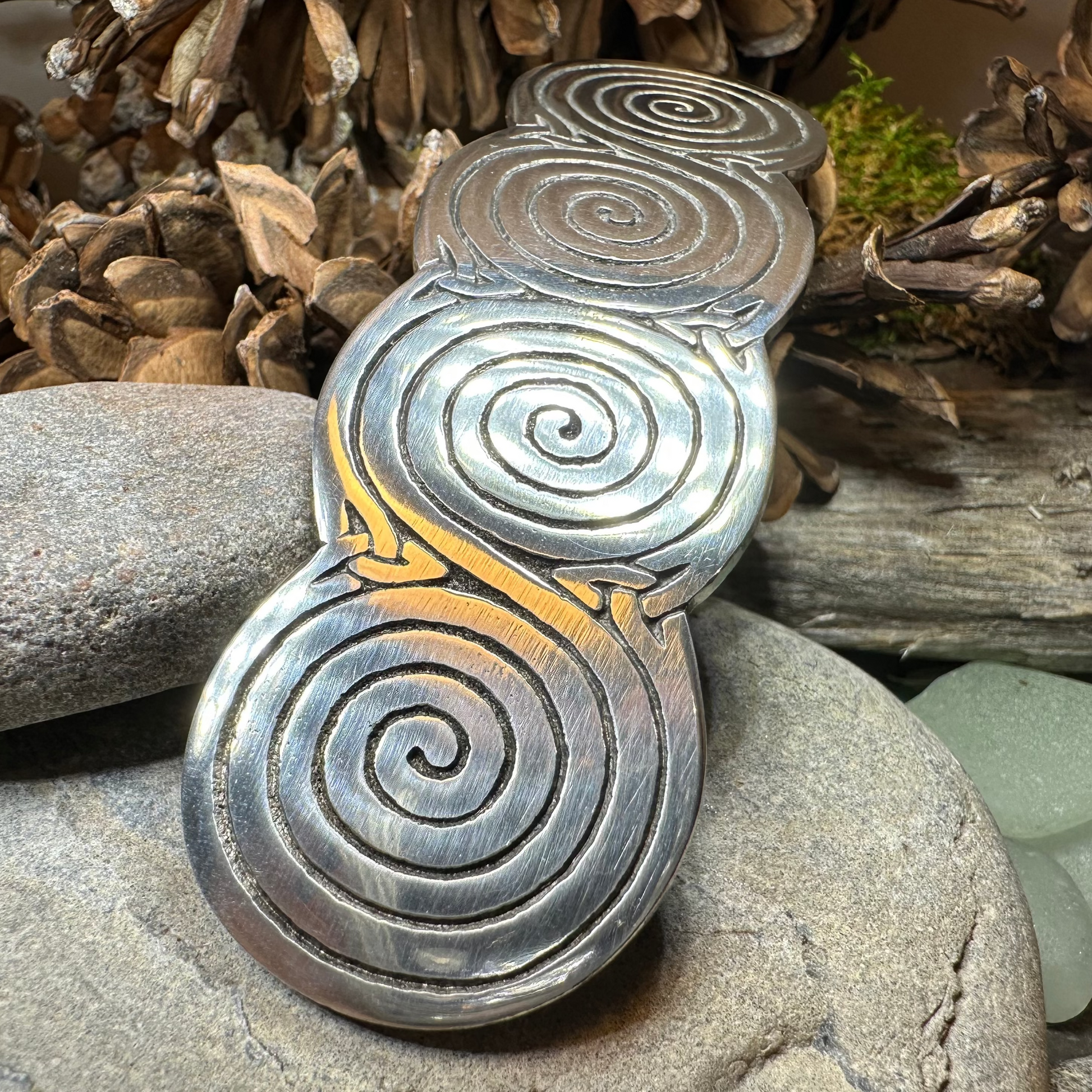 Newgrange Celtic Spiral Hair Clip for Women — view 10