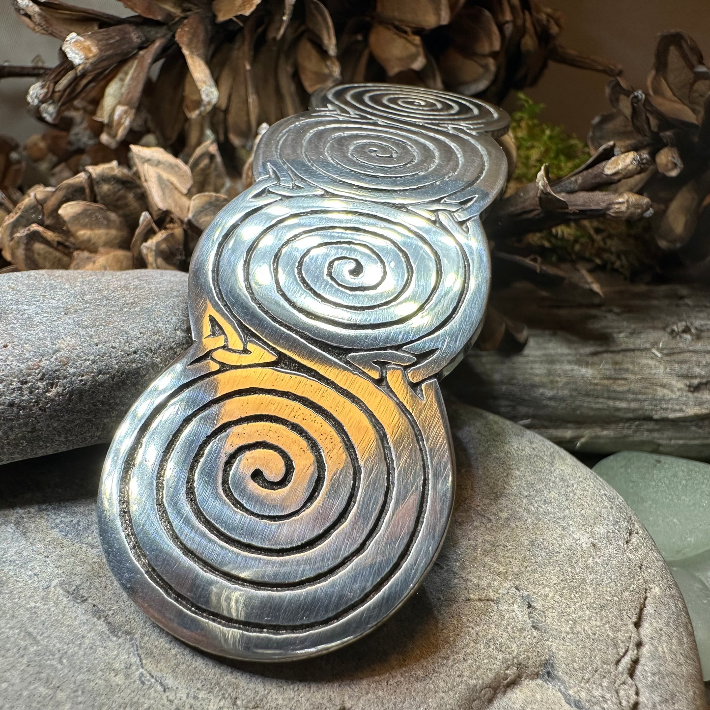 Newgrange Celtic Spiral Hair Clip for Women — view 5