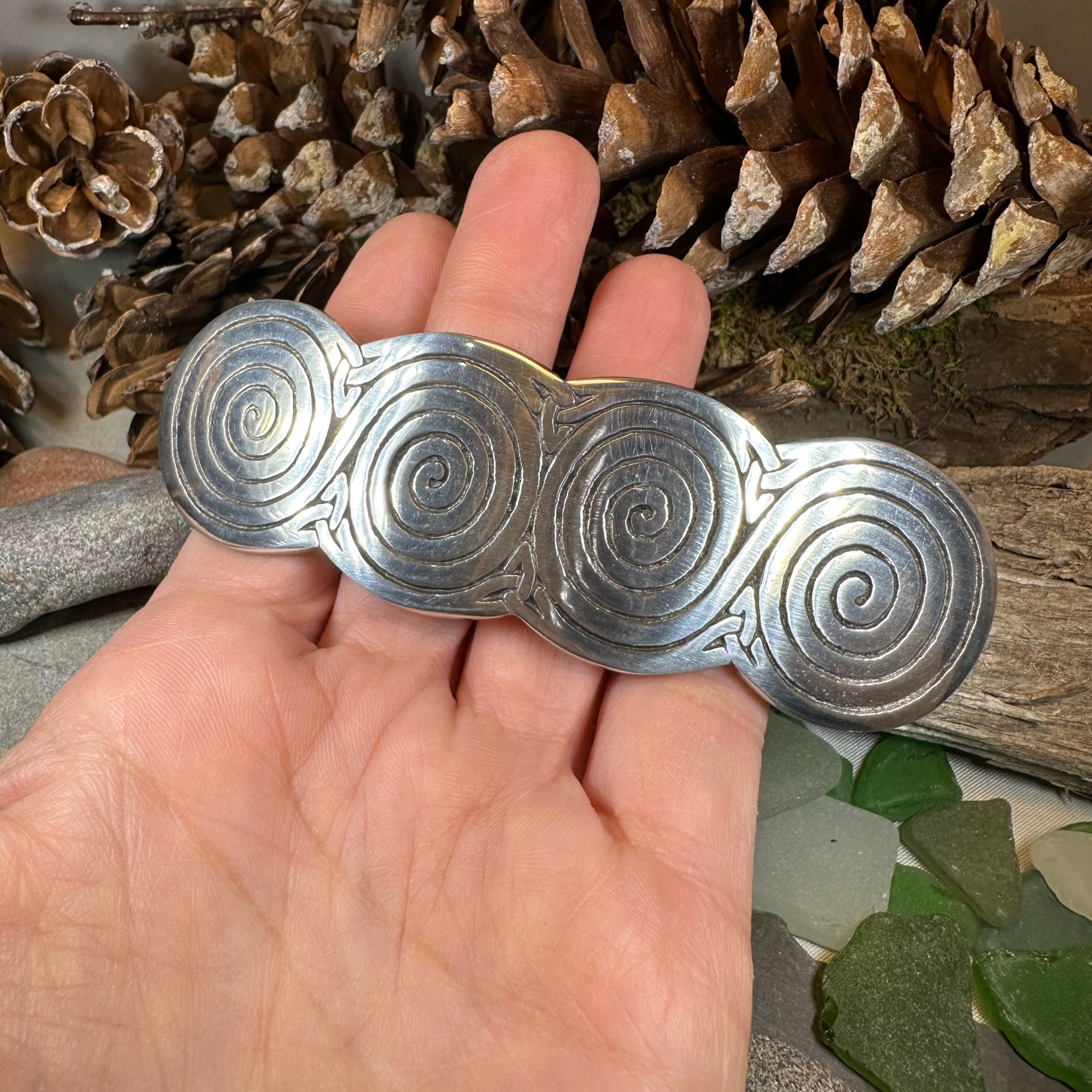 Newgrange Celtic Spiral Hair Clip for Women — view 7