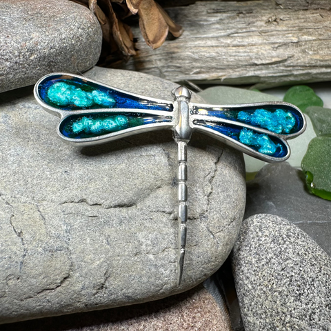 Load image into Gallery viewer, Blue Enamel Dragonfly Brooch for Women
