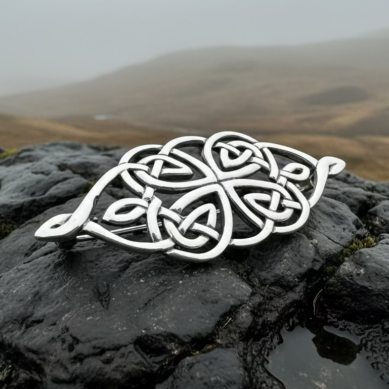 Jenna Celtic Knot Brooch in pewter