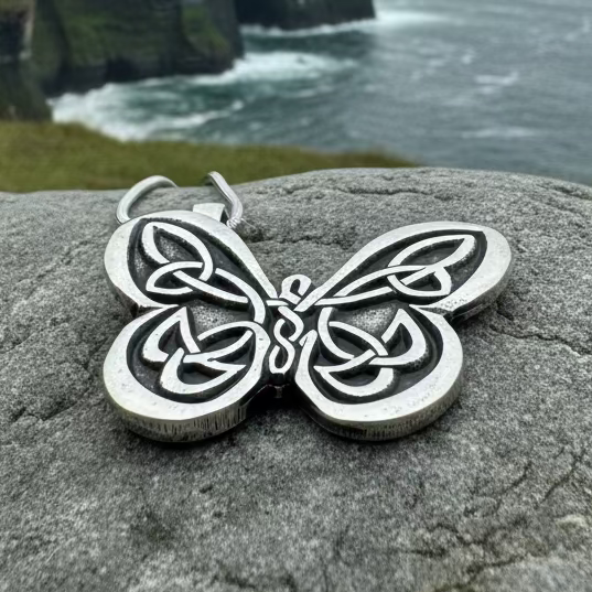 Celtic Butterfly Pewter Necklace