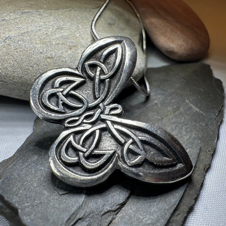 Celtic Butterfly Pewter Necklace