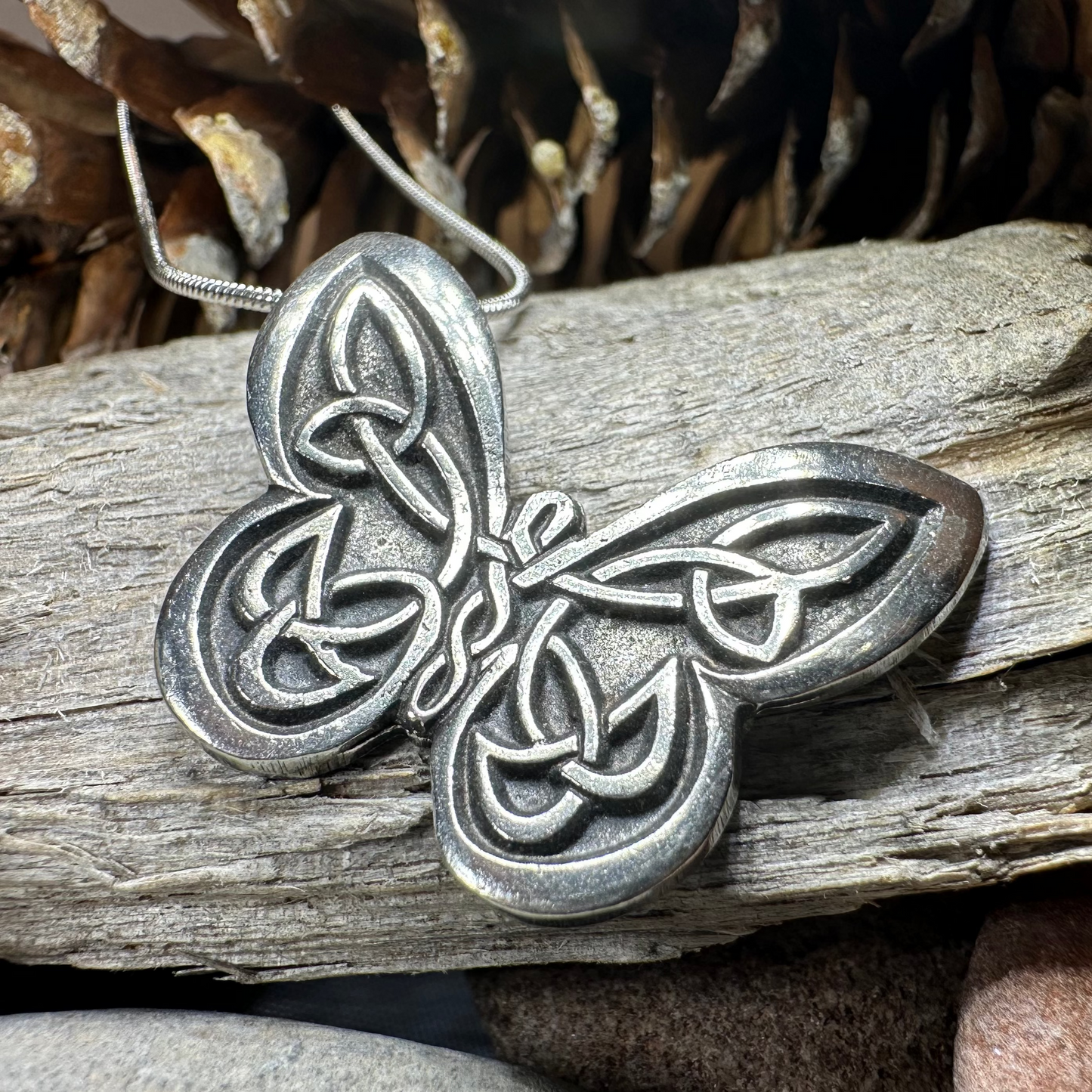 Celtic Butterfly Pewter Necklace