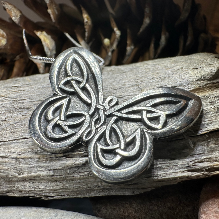 Celtic Butterfly Pewter Necklace