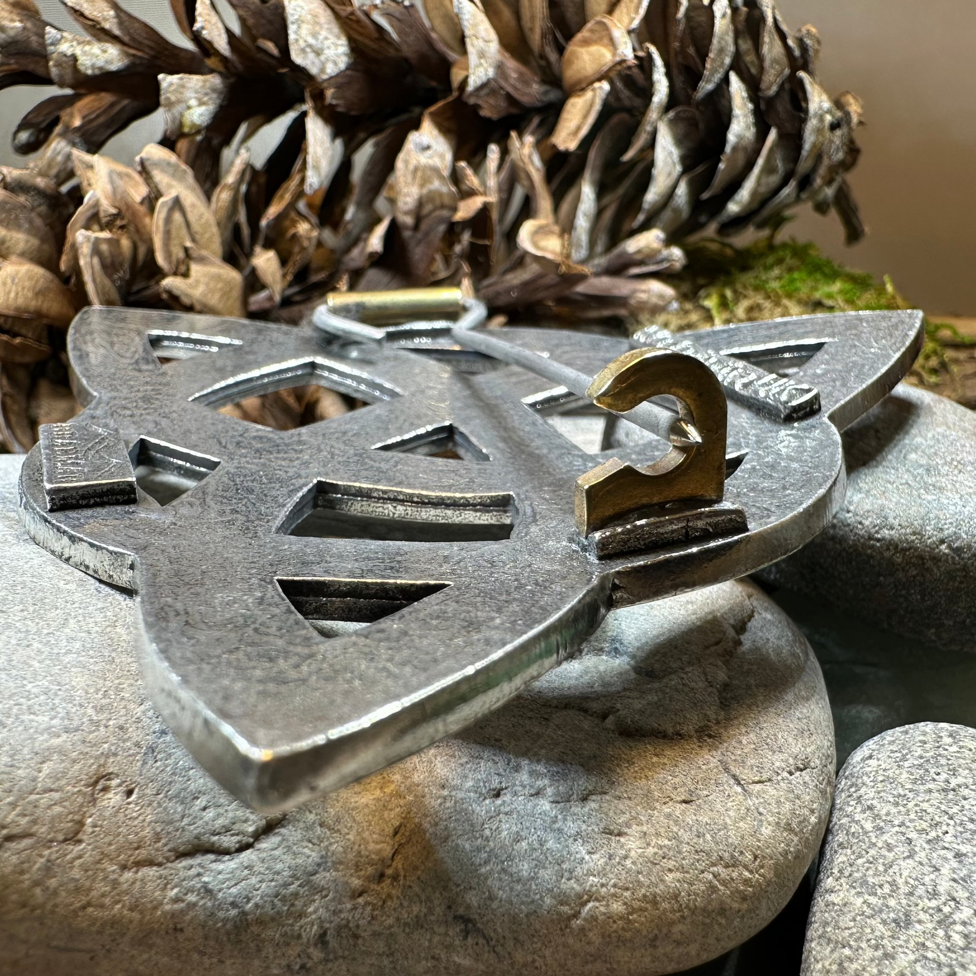 Large Celtic Triquetra Tartan Pin - Handmade in Scotland — view 7