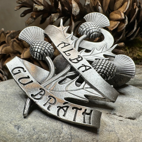 Load image into Gallery viewer, Alba Gu Brath Thistle Kilt Pin - Handmade in Scotland
