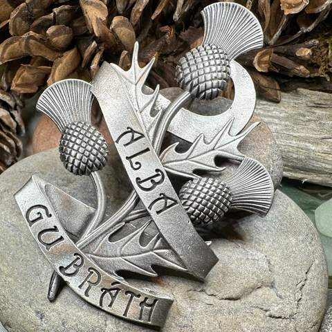 Load image into Gallery viewer, Alba Gu Brath Thistle Kilt Pin - Handmade in Scotland
