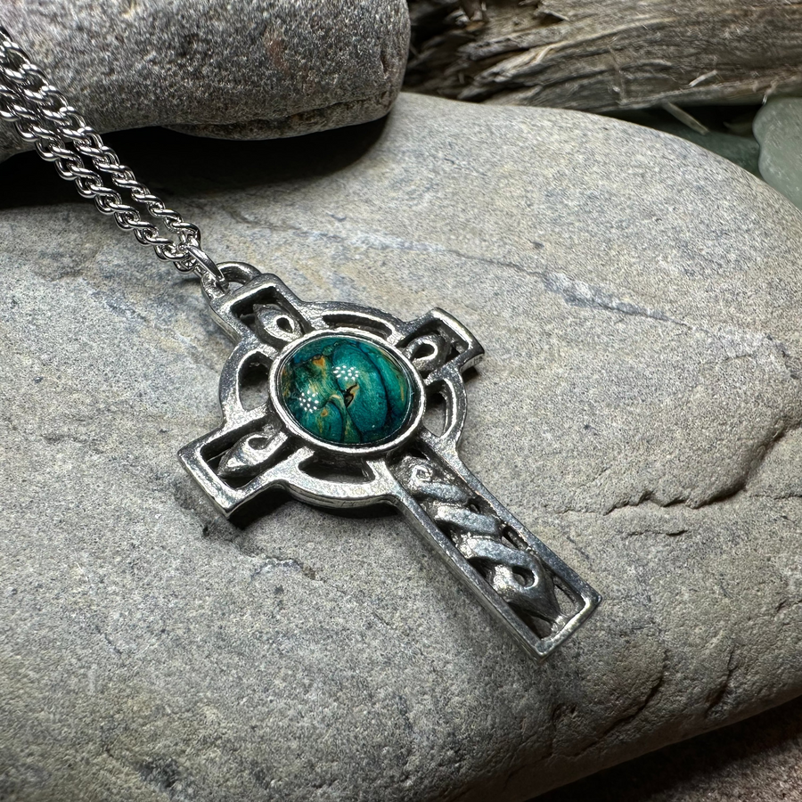 Heathergems Celtic Cross Necklace - Handmade in Scotland