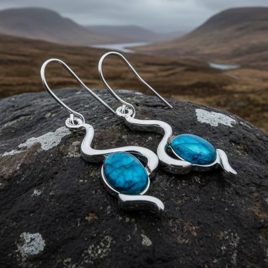 Heathergems Celtic Wiggle Earrings - Handmade in Scotland