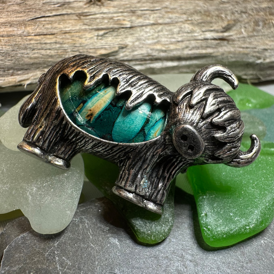 Heathergems Highland Cow Brooch - Handmade in Scotland