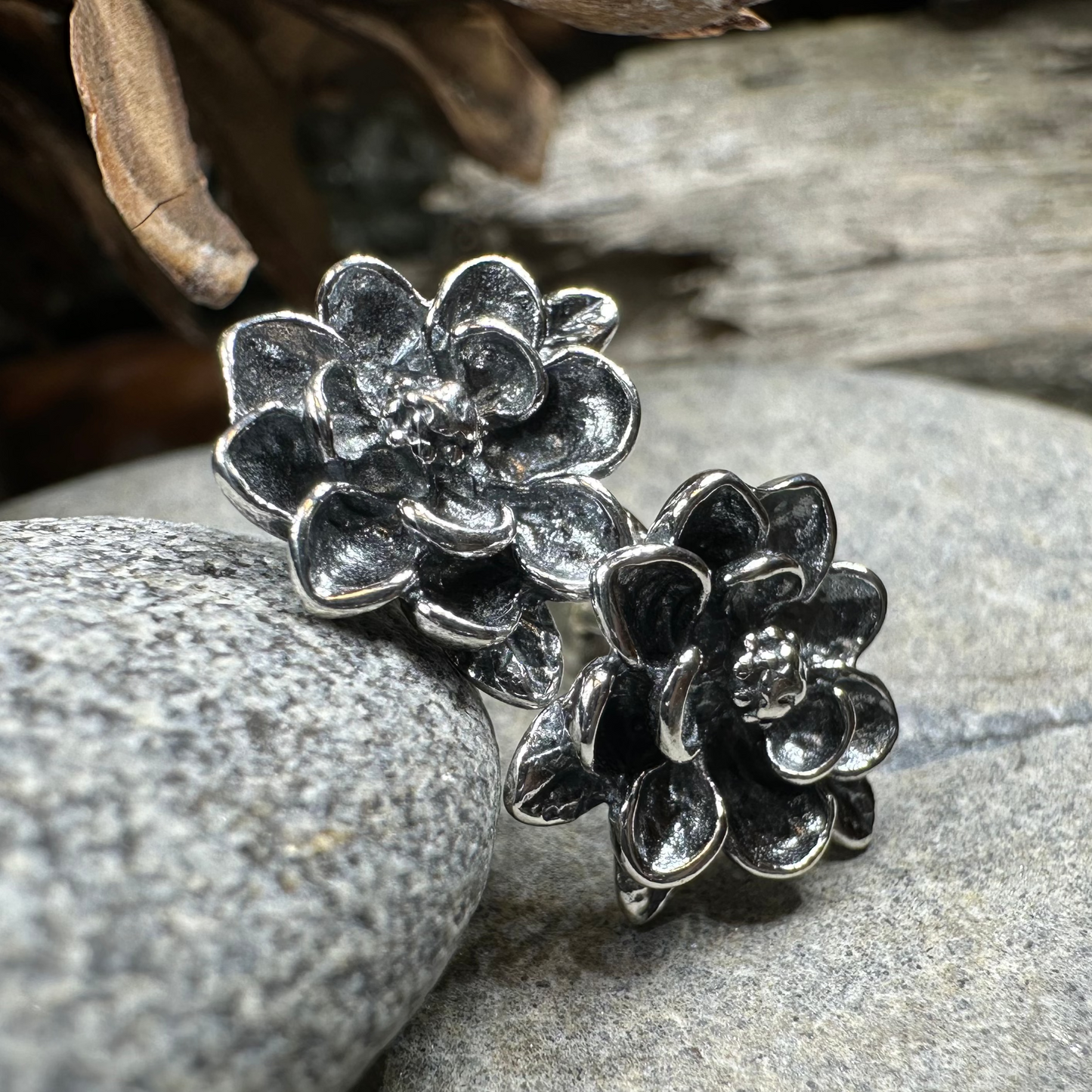 Sweet Magnolia Post Earrings in sterling silver