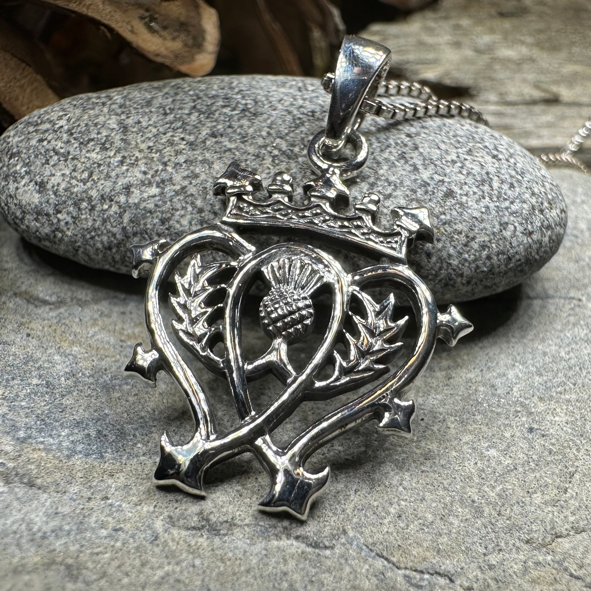 Mhairi Scottish Luckenbooth Necklace in Sterling Silver — view 8